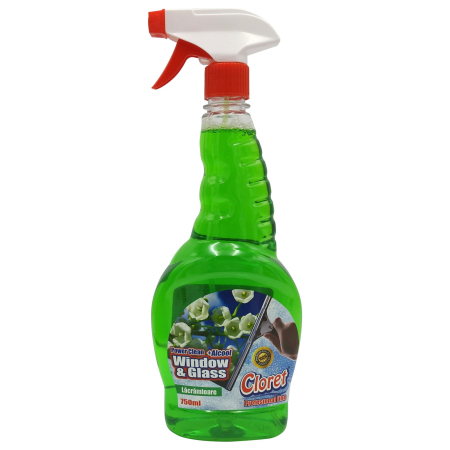 Solutie Curatat Geamuri - Cloret Detergent Geam 750 ml Lacramioare