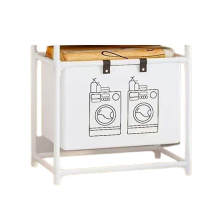 Articole Pentru Baie - Cos de Rufe, Flippy, 1 Cos, Cadru de Otel Inoxidabil, 97 x 44 x 57 cm, Alb