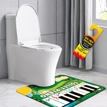 Covoras de Baie, Flippy, Model Pian Electric, Interactiv, 3 Moduri, +14 Ani, din Panza, cu Baterii, 60 x 48 cm, Verde [4]