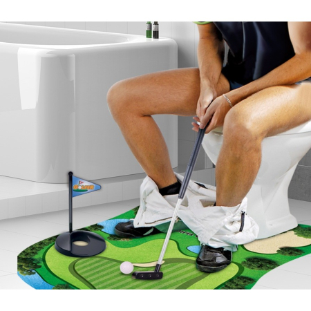 Covoras de Baie, Flippy, Model Teren de Golf, Interactiv, +14 Ani, din PVC, 80 x 69 cm, Verde [2]