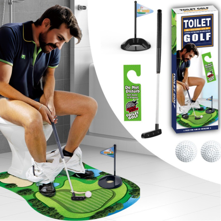 Covoras de Baie, Flippy, Model Teren de Golf, Interactiv, +14 Ani, din PVC, 80 x 69 cm, Verde [5]