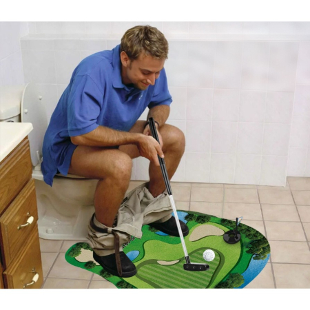 Covoras de Baie, Flippy, Model Teren de Golf, Interactiv, +14 Ani, din PVC, 80 x 69 cm, Verde [1]