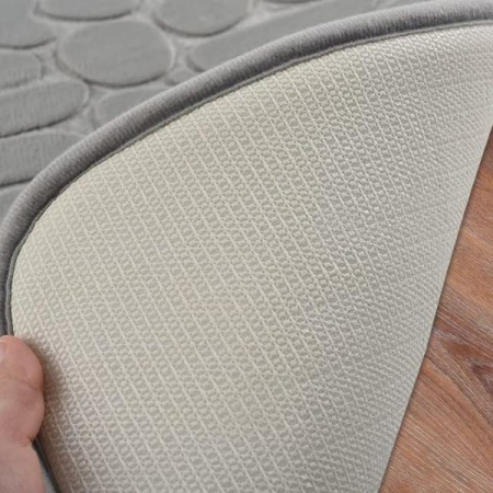 Covoras pentru Baie Antiderapant, Flippy, Uscare Rapida, Model 3D Piatra, 40x60 cm, Gri [2]