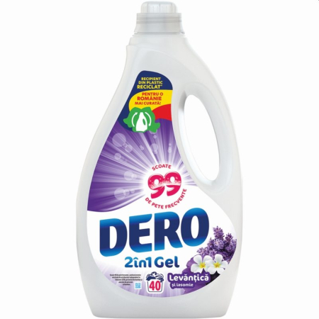Detergent Rufe - Dero Lichid 2 L 2in1 Lavanda Iasomie 40 spalari