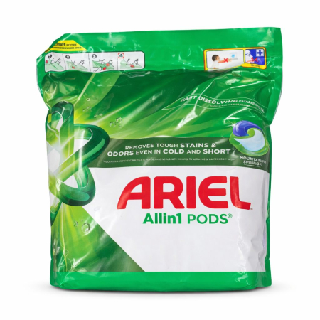 Detergent Rufe - Detergent Capsule pentru Rufe, Ariel, Pods All in 1, Mountain Spring, Set 65 Bucati