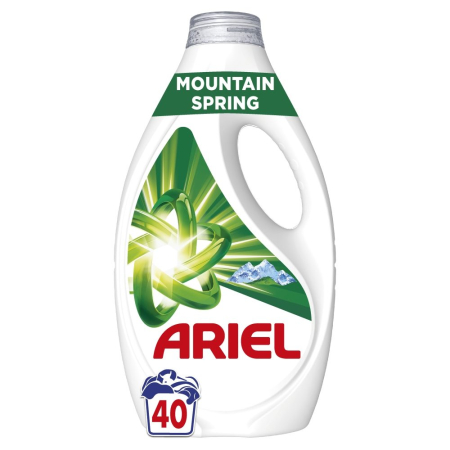 Detergent Rufe - Detergent Lichid, Ariel, 1.8 L Mountain Spring 40 spalari