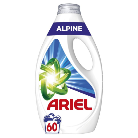 Detergent Rufe - Detergent Lichid, Ariel, 2.7 L Alpine 60 spalari