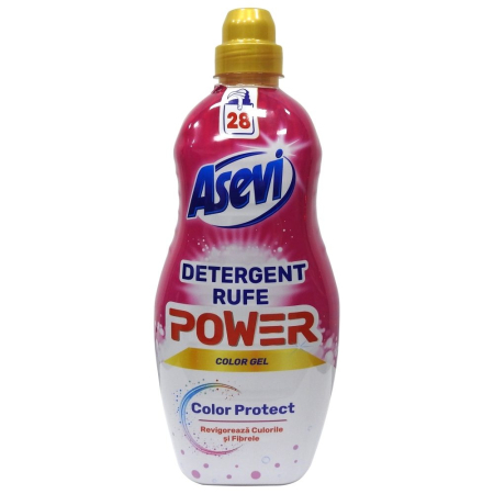 Detergent Rufe - Detergent Lichid, Asevi, 1.4 L Power Color Gel 28 spalari