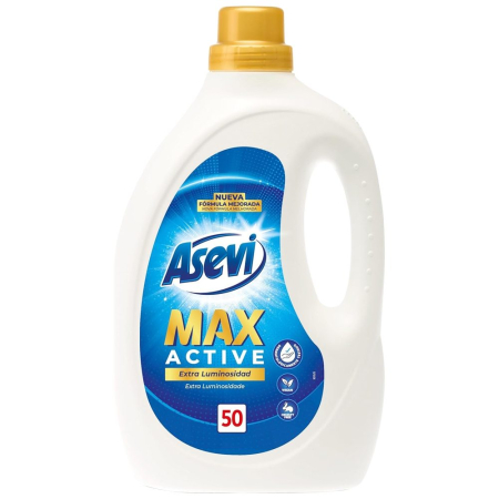 Detergent Rufe - Detergent Lichid, Asevi, 2.5 L Max Active 50 spalari