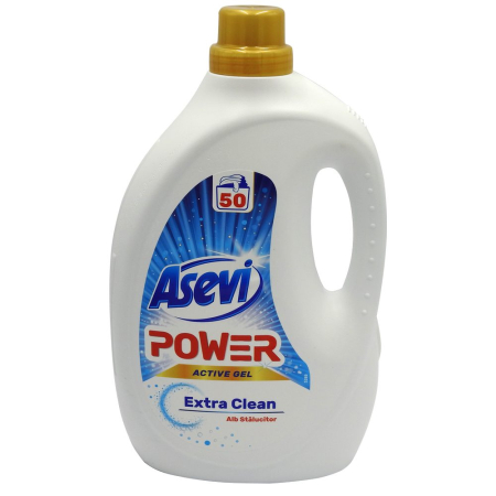 Detergent Rufe - Detergent Lichid, Asevi, 2.5 L Power Extra Clean 50 spalari
