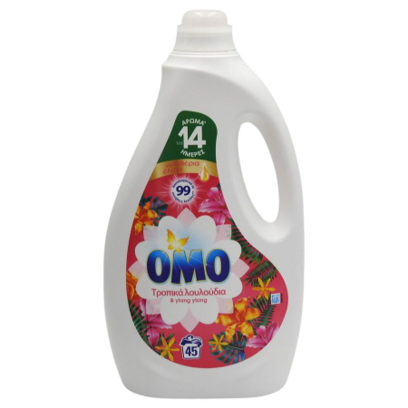 Detergent Rufe - Detergent Lichid, Omo, 2.250 L Tropical Flowers 45 spalari