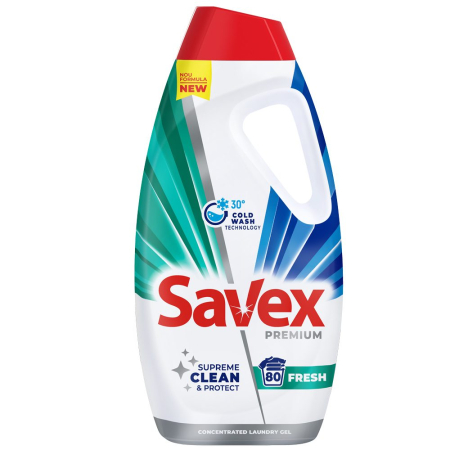 Detergent Rufe - Detergent Lichid pentru Rufe, SAVEX, Fresh, 3.6 L, 80 Spalari