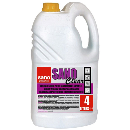 Solutie Curatat Geamuri - Detergent Lichid, Sano Clear, Geam 4 L