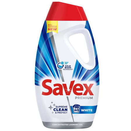 Detergent Rufe - Detergent Lichid, Savex, 1.8 L White 40 spalari