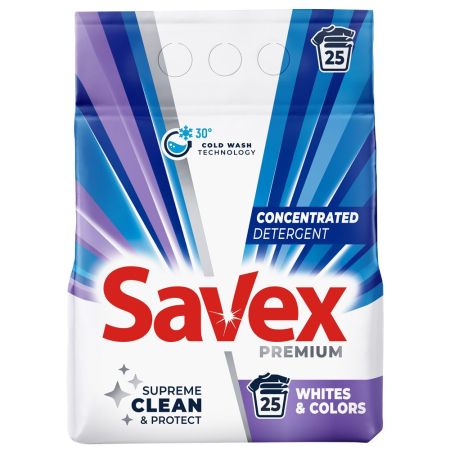Detergent Si Balsam Rufe - Detergent pentru Rufe Automat, Savex, 2 kg Whites si Colors 25 spalari