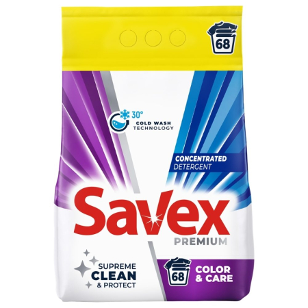 Detergent Rufe - Detergent pentru Rufe Automat, Savex, 5.5 kg Color Care 68 spalari