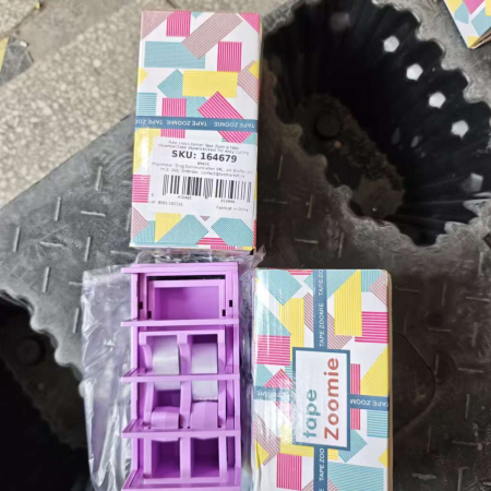 Dispenser de Banda Adeziva, Flippy, Suport pentru Banda Adeziva pentru Birou, Scoala, din Plastic, 15,5 x 7,7 x 7,4 cm, Violet [2]
