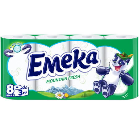 Hartie Igienica - Emeka Hartie Igienica 8ROLE 3STRATURI Mountain Fresh