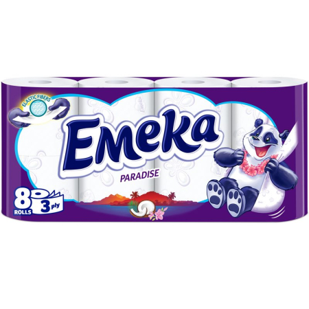 Hartie Igienica - Emeka Hartie Igienica 8ROLE 3STRATURI Paradise