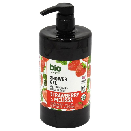 Geluri De Dus - Gel de Dus cu Pompa, Bio Naturell, Strawberry si Melissa, 946 ml