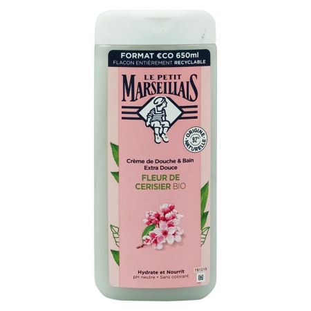 Sampon Si Gel De Dus - Gel de Dus, Le Petit Marseillais, 650 ml Bio Flori de Cires