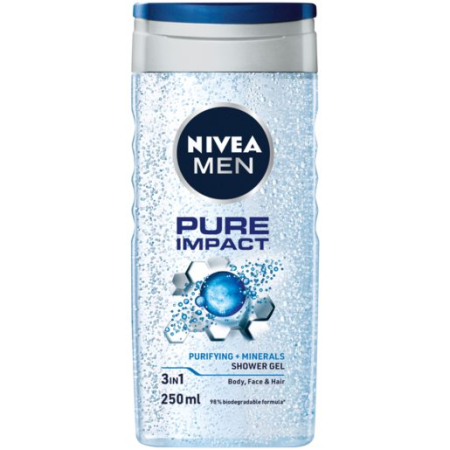 Sampon Si Gel De Dus - Gel de Dus, Nivea, 250 ml Men Pure Impact