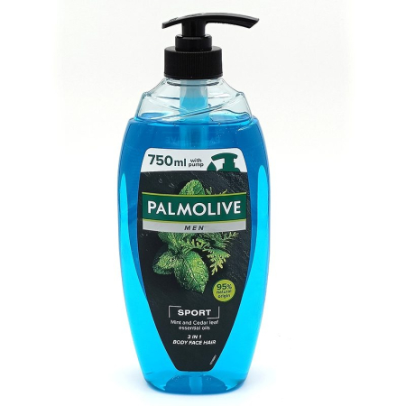 Sampon Si Gel De Dus - Gel de Dus, Palmolive, Pompita 750 ml Men Sport Mint Cedar Oil