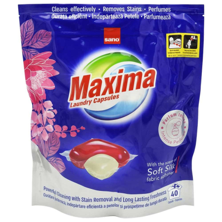 Detergent Rufe - Gel, Sano Maxima, Capsule 40 buc Soft Silk