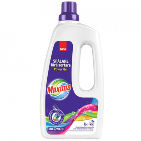 Detergent Rufe - Gel, Sano Maxima Detergent, 1 L Mix Wash 20 spalari