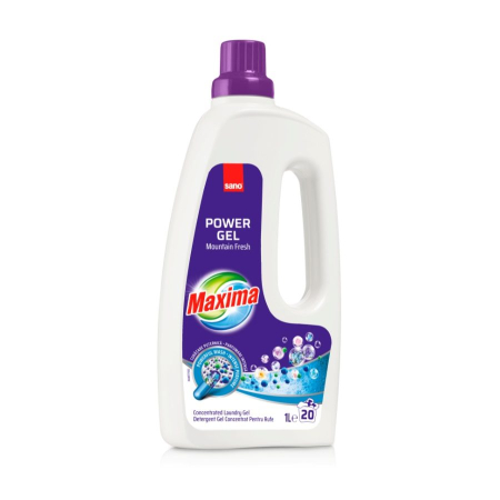 Detergent Rufe - Gel, Sano Maxima Detergent, 1 L Mountain Fresh 20 spalari