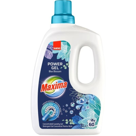 Detergent Rufe - Gel, Sano Maxima Detergent, 3 L Blue Blossom 60 spalari