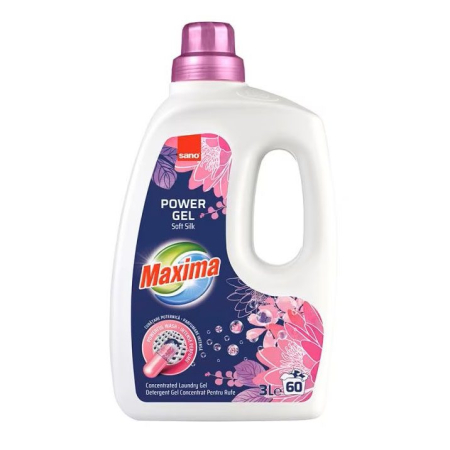 Detergent Si Balsam Rufe - Gel, Sano Maxima Detergent, 3 L Soft Silk 60 spalari