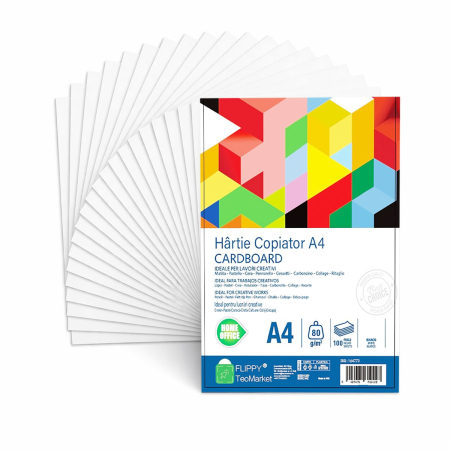 Hartie Copiator A4 Mutual Trust Cardboard, Flippy, 80 g/mp, 100 coli/top, 210 x 297 mm, Hartie Multifunctionala pentru Printare, Copiere si Proiecte Creative [1]