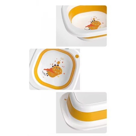 Lavoar Pliabil, Flippy, pentru Copii 1-8 Ani, Model Animat, din PP+TPE, 32x29x10 cm, Portocaliu [1]