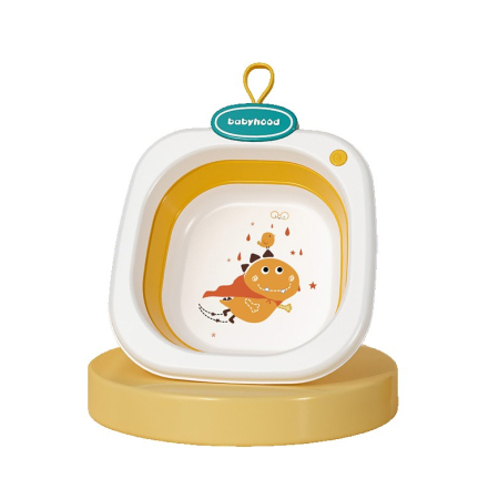 Articole Pentru Baie - Lavoar Pliabil, Flippy, pentru Copii 1-8 Ani, Model Animat, din PP+TPE, 32x29x10 cm, Portocaliu