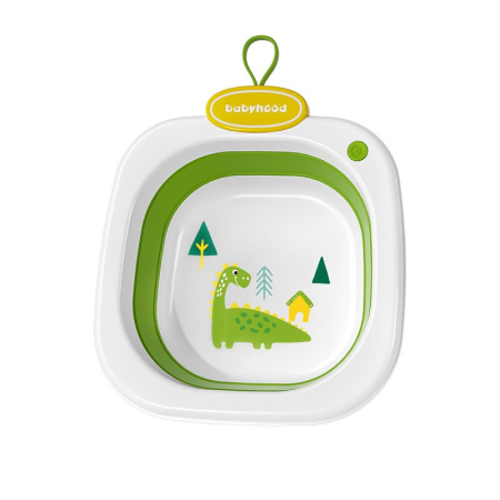 Articole Pentru Baie - Lavoar Pliabil, Flippy, pentru Copii 1-8 Ani, Model Animat, din PP+TPE, 32x29x10 cm, Verde