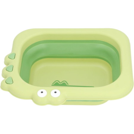 Lavoar Pliabil, Flippy, pentru Copii, din PP/TPE, Portabil, Model Crocodil, 30x24.5x9 cm, Verde [5]