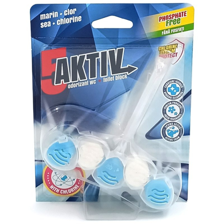 Articole Pentru Baie - Odorizant WC, 5-aktiv, Block 50 g Marin, Clor
