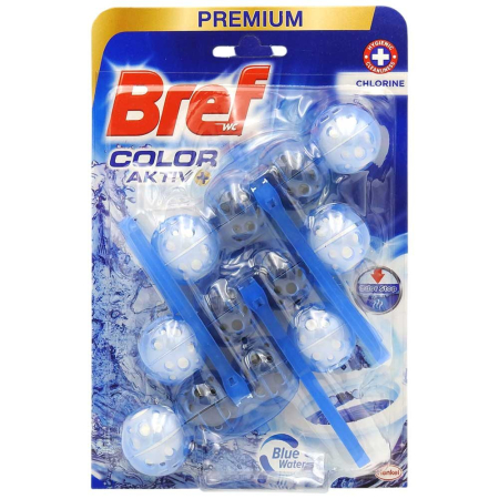Articole Pentru Baie - Odorizant WC, Bref, Bile Color Aktiv 3 X 50 g Chlorine Blue