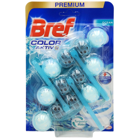 Dezinfectant Toaleta - Odorizant WC, Bref, Bile Color Aktiv 3 X 50 g Ocean