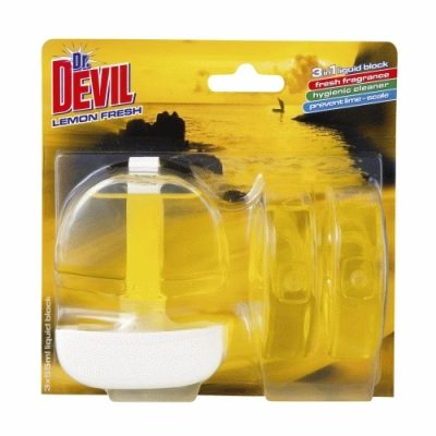 Dezinfectant Toaleta - Odorizant WC, Dr Devil, Lemon Fresh 3 X 55 ml