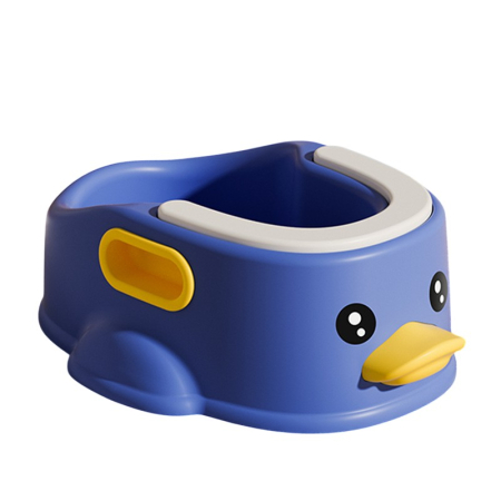 Articole Pentru Baie - Olita pentru Copii, Flippy, +1an, Portabila, Design Ratusca, Model Prietenos, Non-Toxic, Compartiment Detasabil, cu Maner, Usor de Curatat, Albastru