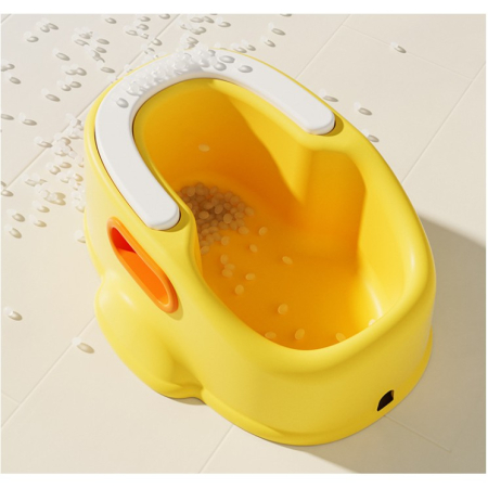 Olita pentru Copii, Flippy, +1an, Portabila, Design Ratusca, Model Prietenos, Non-Toxic, Compartiment Detasabil, cu Maner, Usor de Curatat, Galben [5]