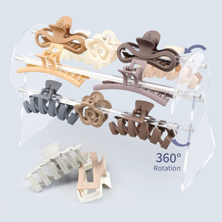 Organizator pentru Accesorii de Par, Flippy, Rotatie 360 Grade, din Plastic, 30 x 21 x 13 cm, Transparent [1]