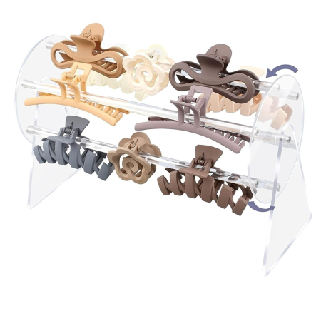 Produse Ingrijire - Organizator pentru Accesorii de Par, Flippy, Rotatie 360 Grade, din Plastic, 30 x 21 x 13 cm, Transparent