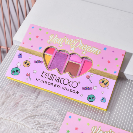 Paletă de Machiaj Kevin&Coco Candy Star, 18 Culori, Farduri de Pleoape Mate și Sidefate, Pigmentare Intensă, Design Candy Colorat, 19.3 x 12 x 1.4 cm3 x 12 x 1.4 cm, Multicolor [1]