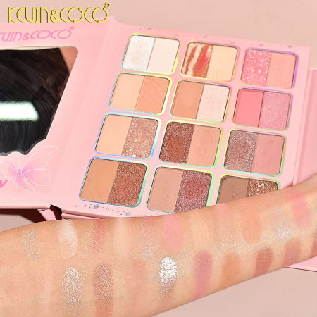 Paleta de Machiaj Profesionala KEVIN & COCO Glowy Butterfly Makeup Book, 96 Nuante, Trusa Multifunctionala pentru Ochi, Buze si Fata, Farduri Mate si Sidefate, Blush, Iluminatoare si Produse, pentru T [7]