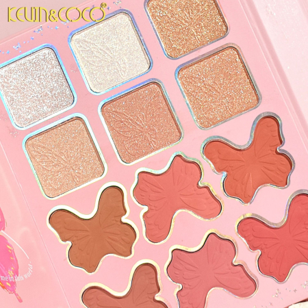 Paleta de Machiaj Profesionala KEVIN & COCO Glowy Butterfly Makeup Book, 96 Nuante, Trusa Multifunctionala pentru Ochi, Buze si Fata, Farduri Mate si Sidefate, Blush, Iluminatoare si Produse, pentru T [5]