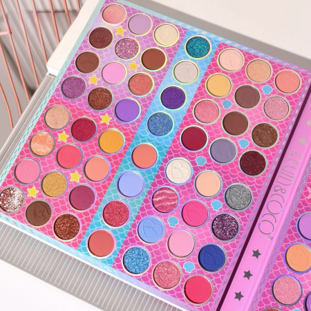 Paleta de Machiaj Profesionala KEVIN & COCO Mermaids, 86 Culori, Trusa Completa pentru Ochi si Fata, Farduri Mate, Sidefate si Glitter, Blush, Iluminator si Contur, Pigmentare Intensa, 23.5 x 25 x 2.1 [3]