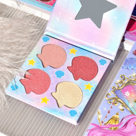 Paleta de Machiaj Profesionala KEVIN & COCO Mermaids, 86 Culori, Trusa Completa pentru Ochi si Fata, Farduri Mate, Sidefate si Glitter, Blush, Iluminator si Contur, Pigmentare Intensa, 23.5 x 25 x 2.1 [5]